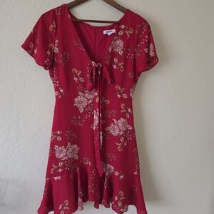 BB Dakota Red Floral Mini Dress